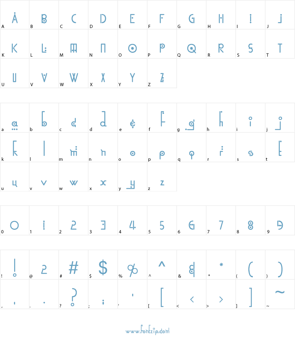 Kingthings Linear K Font Character